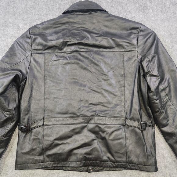 Wilsons Leather Jacket Mens Large Genuine Leather Julian Quilted Lined Black - Picture 14 of 15